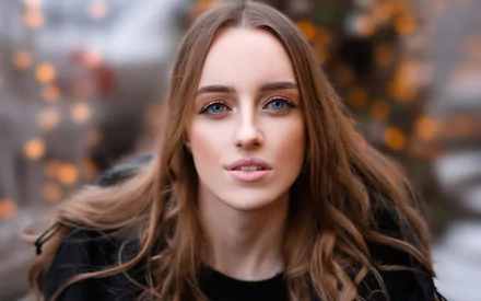 blue eyes stare redhead model woman face HD Desktop Wallpaper | Background Image