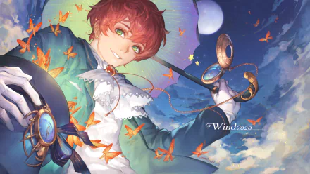 brown hair green eyes Anime Original HD Desktop Wallpaper | Background Image