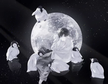 pixel art penguin Anime Original HD Desktop Wallpaper | Background Image