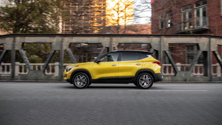 SUV yellow car car Kia vehicle Kia Seltos HD Desktop Wallpaper | Background Image