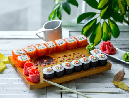 chopsticks seafood still life food sushi HD Desktop Wallpaper | Background Image