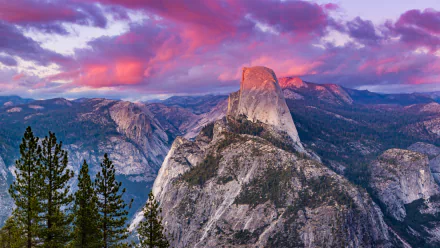  Sunset over Half-Dome in Yosemite National Park