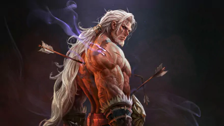 barbarian white hair fantasy warrior fantasy warrior HD Desktop Wallpaper | Background Image