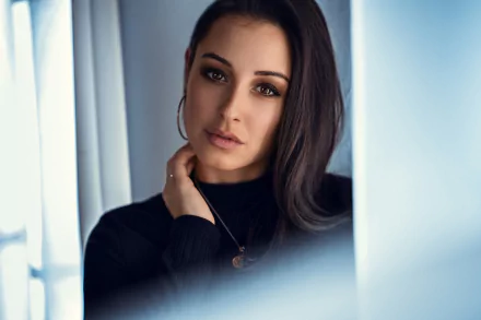 brown eyes black hair woman model HD Desktop Wallpaper | Background Image