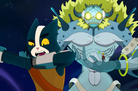 Mooncake (Final Space) Bolo (Final Space) Gary Goodspeed Avocato (Final Space) TV Show Final Space HD Desktop Wallpaper | Background Image