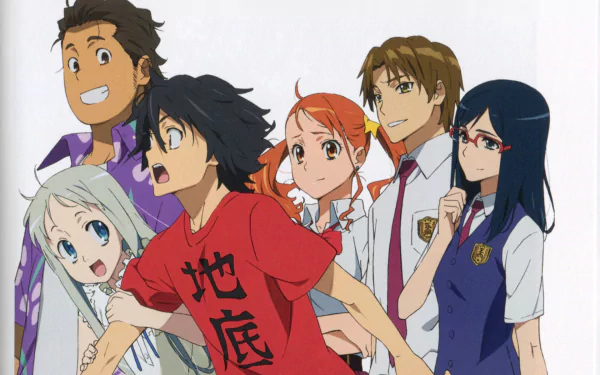 Atsumu Matsuyuki Naruko Anjou Chiriko Tsurumi Tetsudou Hisakawa Jinta Yadomi Meiko Honma Anime Anohana HD Desktop Wallpaper | Background Image