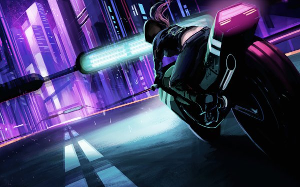 Sci Fi Futuristic Vehicle Motorcycle City HD Wallpaper | Background Image