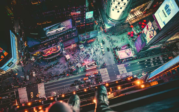  Toes over Times Square by Andre Benz