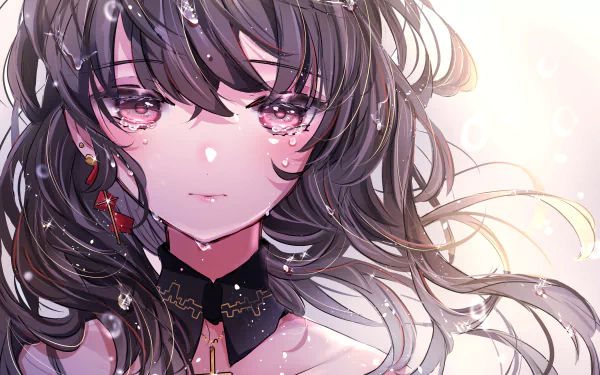 crying black hair Anime Original HD Desktop Wallpaper | Background Image