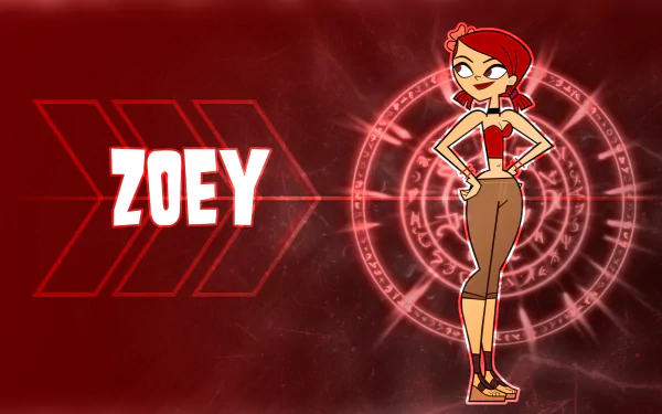  Zoey (Red Background) HD Wallpaper