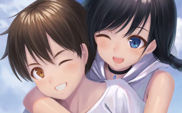 Hodaka Morishima Hina Amano Anime Weathering with You HD Desktop Wallpaper | Background Image