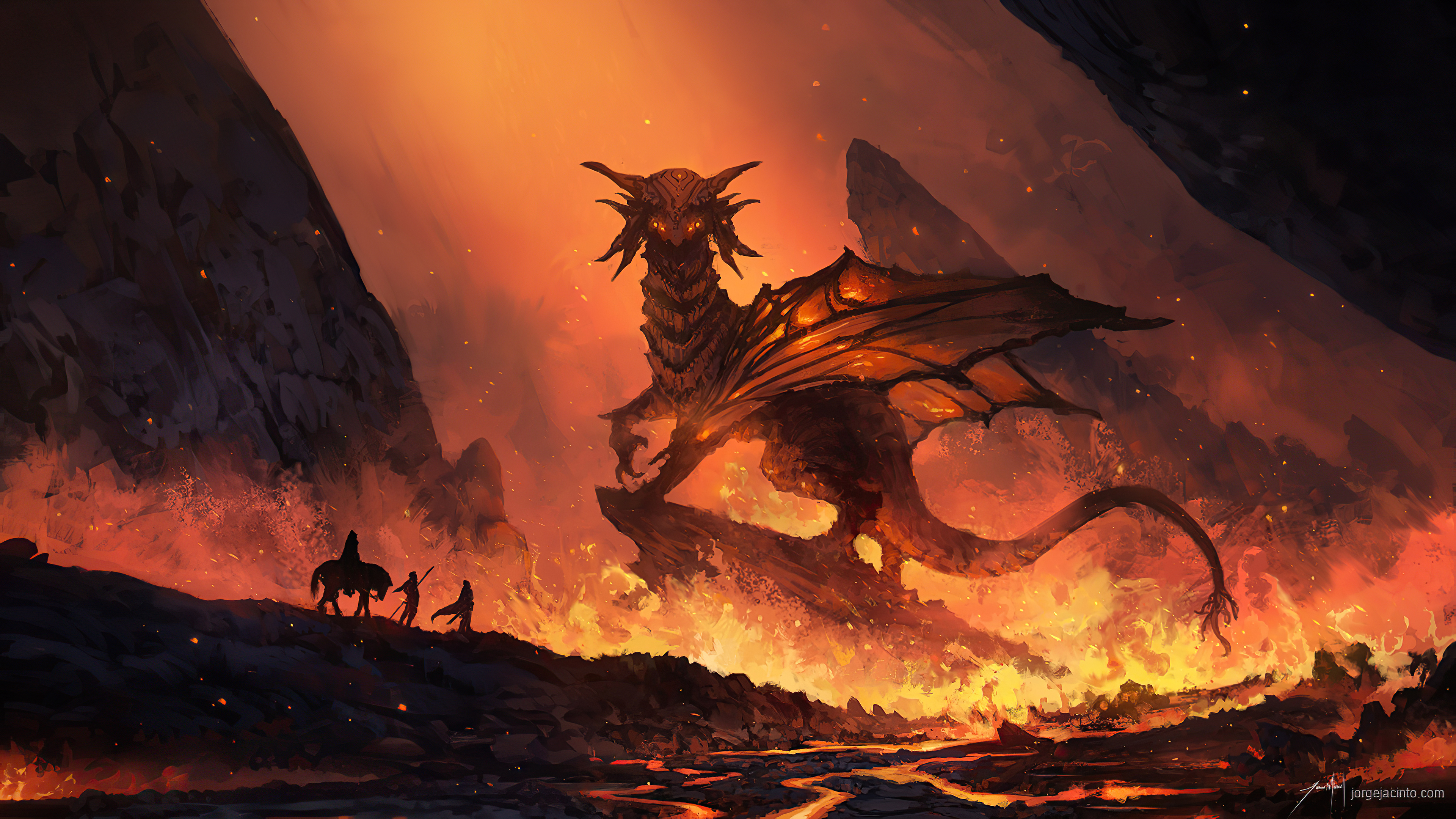 Fantasy Dragon HD Wallpaper by jjcanvas