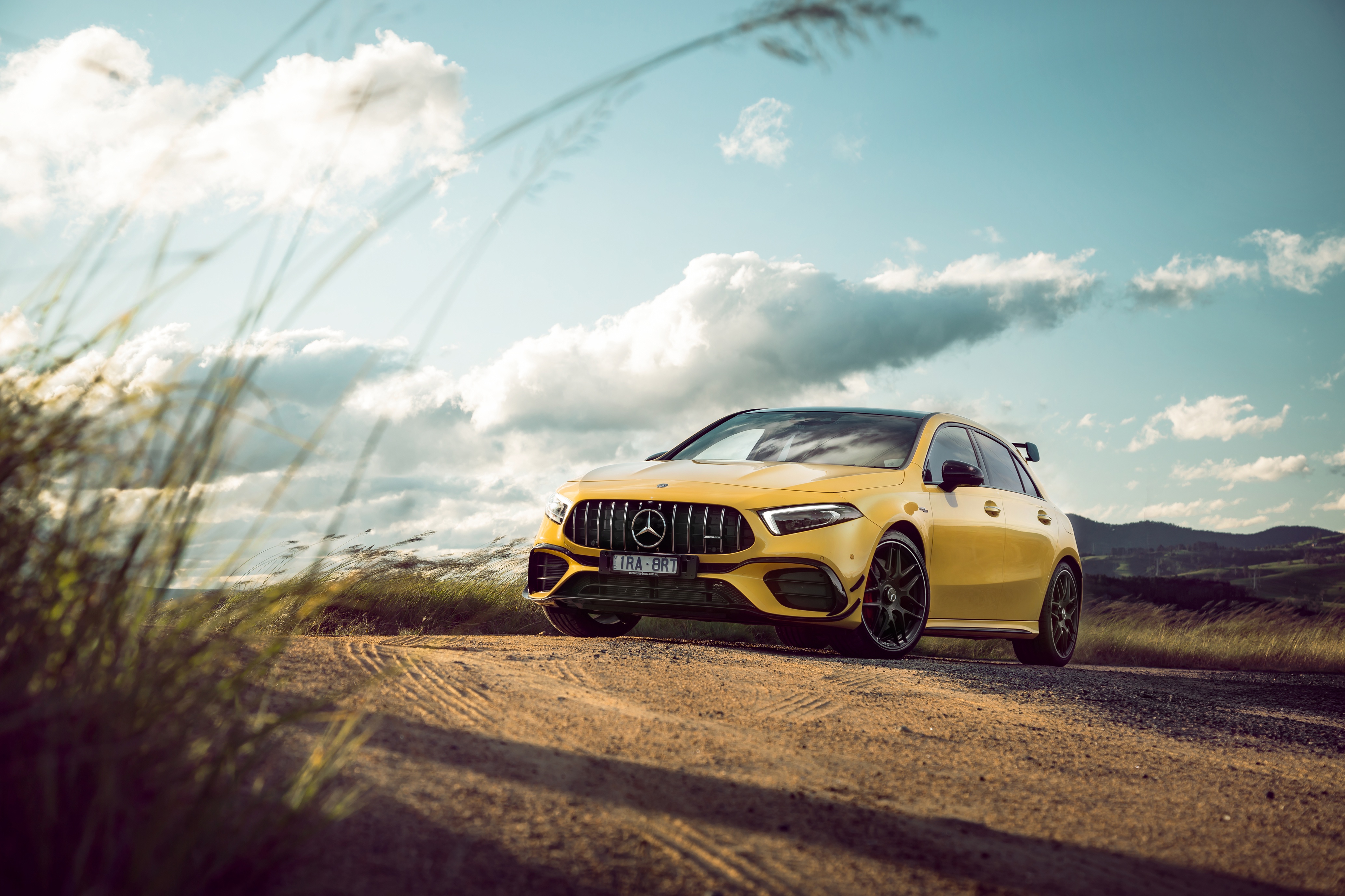 Download Yellow Car Car Hatchback Mercedes Benz Vehicle Mercedes Benz 
