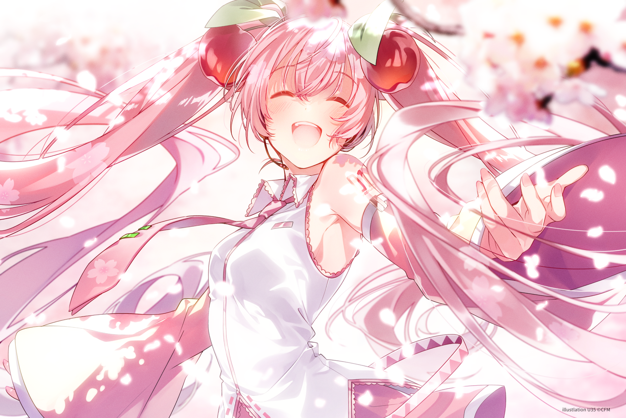 Download Sakura Miku Anime Vocaloid HD Wallpaper by U35