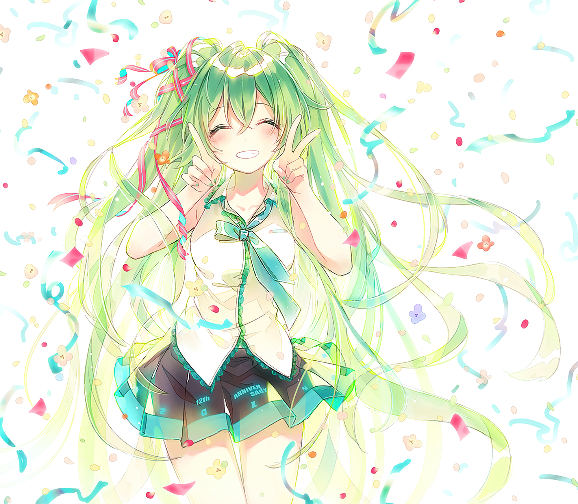 Desktop Wallpaper Cute, Green Hair Anime Girl, Original,, 54% OFF