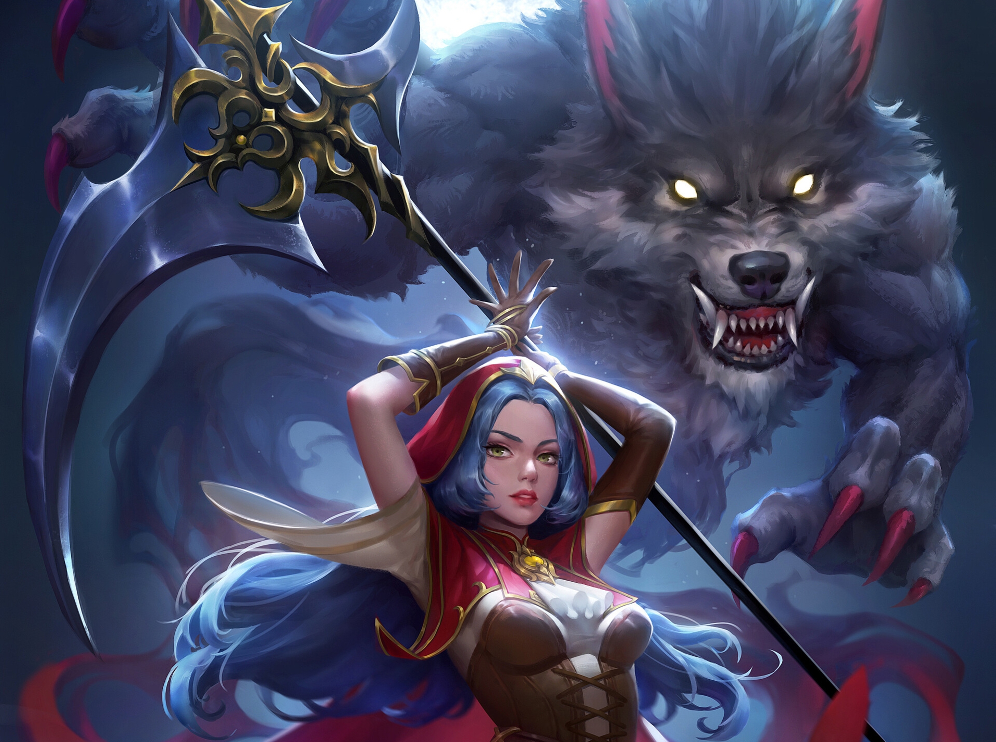Fantasy Red Riding Hood HD Wallpaper | Background Image