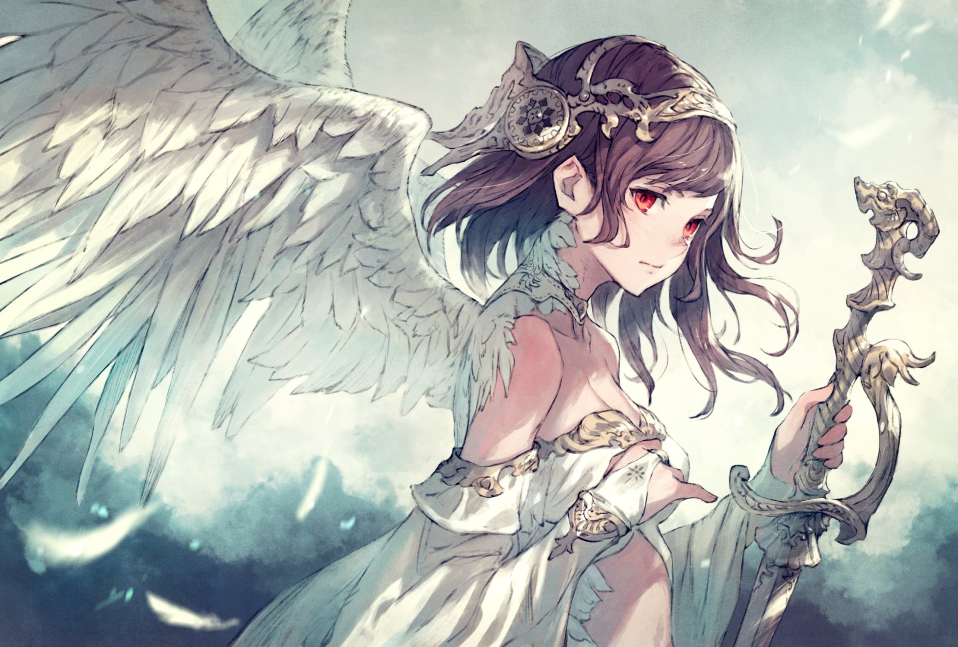 Download Sword Wings Short Hair Anime Original HD Wallpaper by 草野シンタ