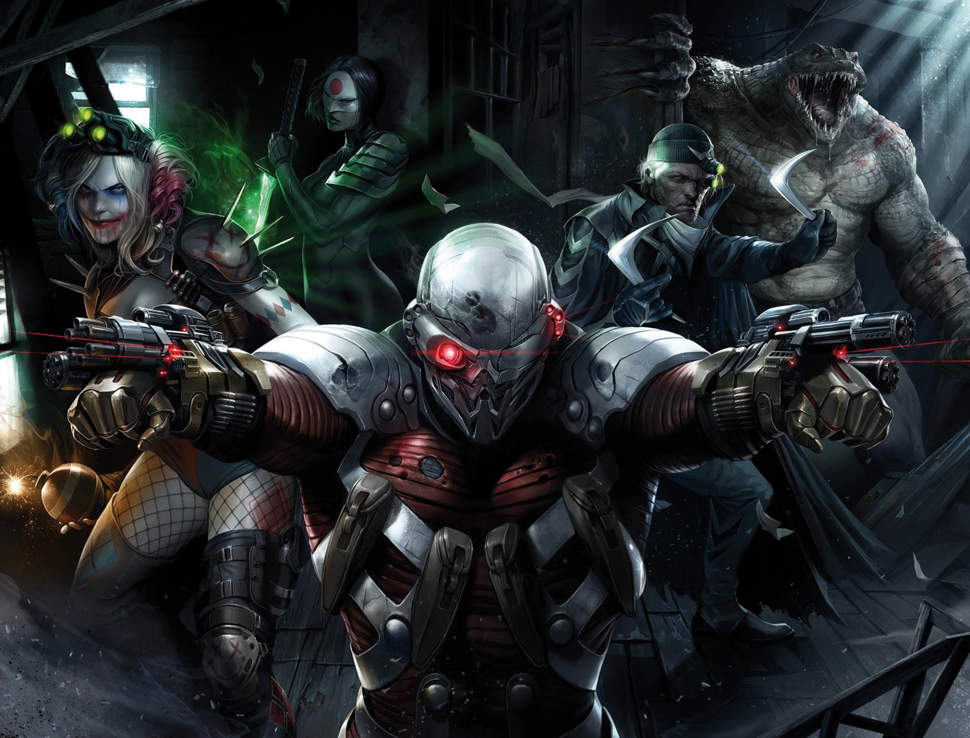 Download Captain Boomerang Katana (DC Comics) Killer Croc Harley Quinn Deadshot DC Comics Comic Suicide Squad HD Wallpaper
