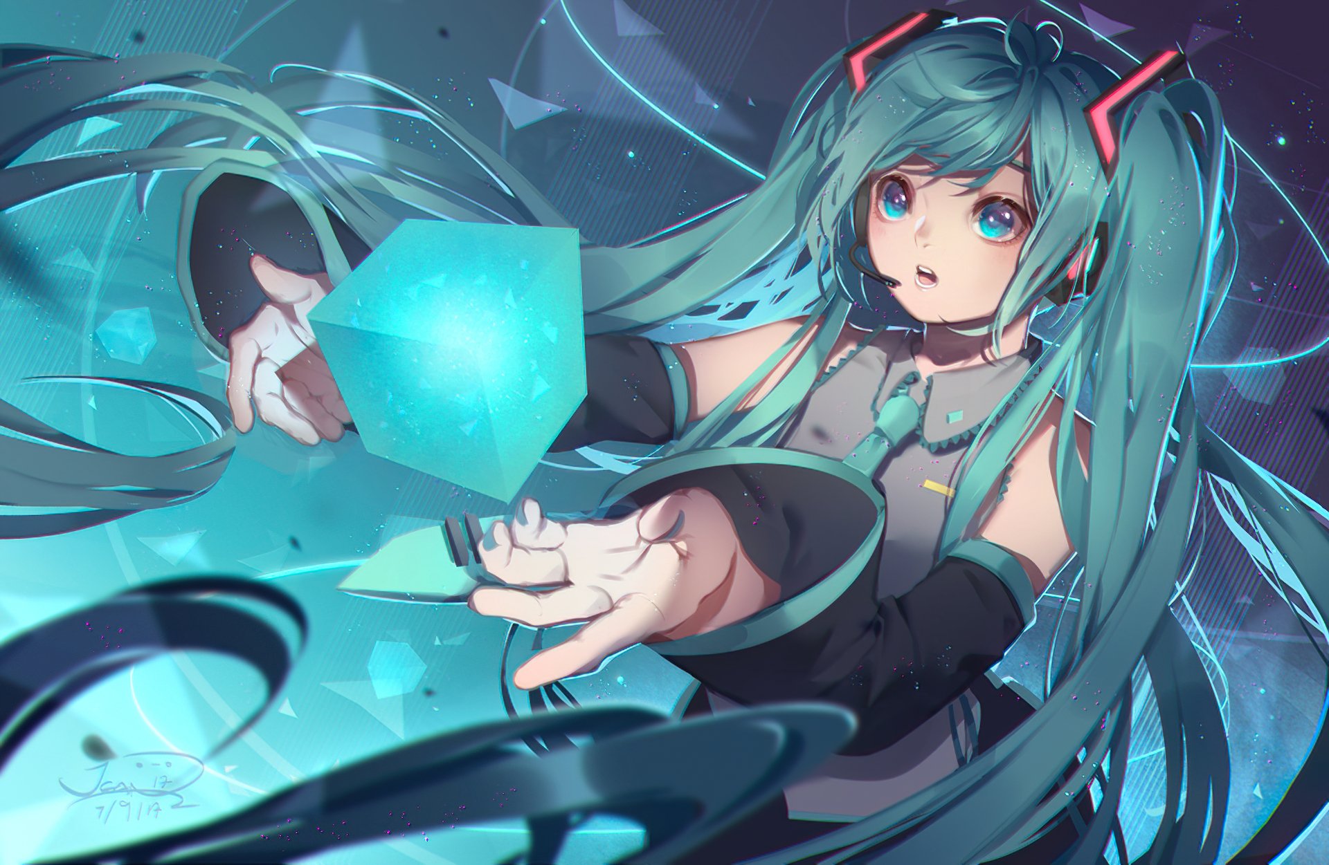 Download Hatsune Miku Anime Vocaloid HD Wallpaper by Jean_0v0