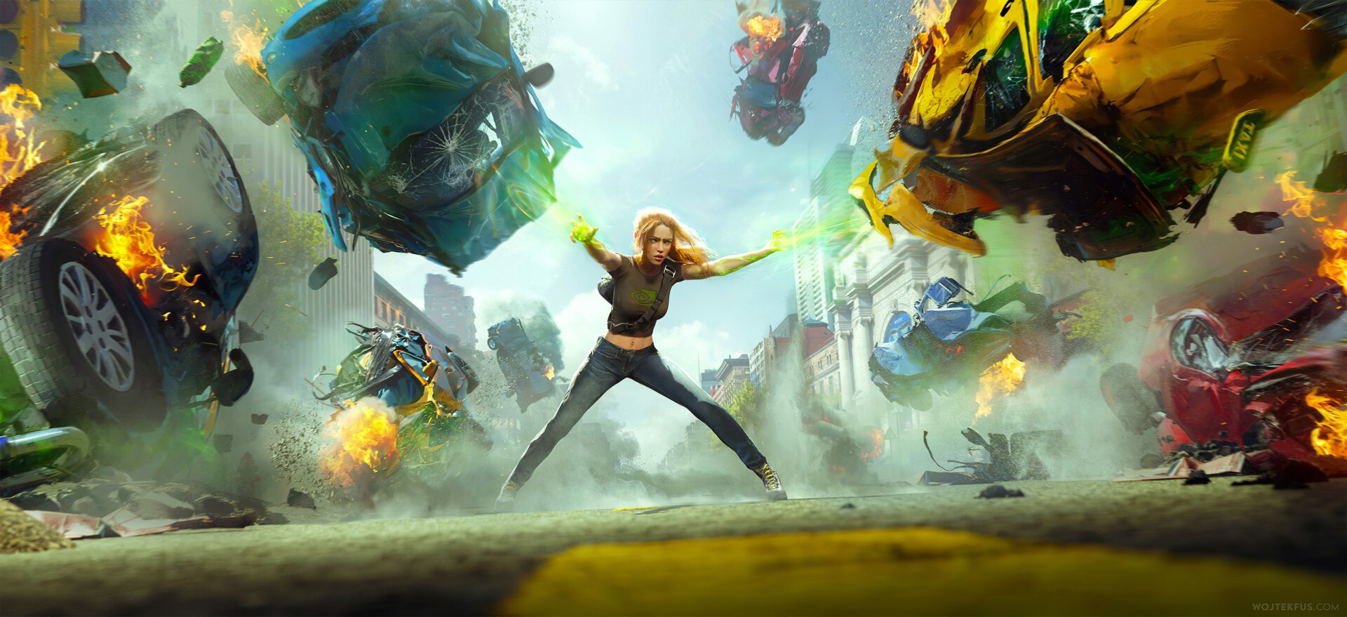 Download Sci Fi Woman HD Wallpaper by Wojtek Fus | 3840x1758 ...