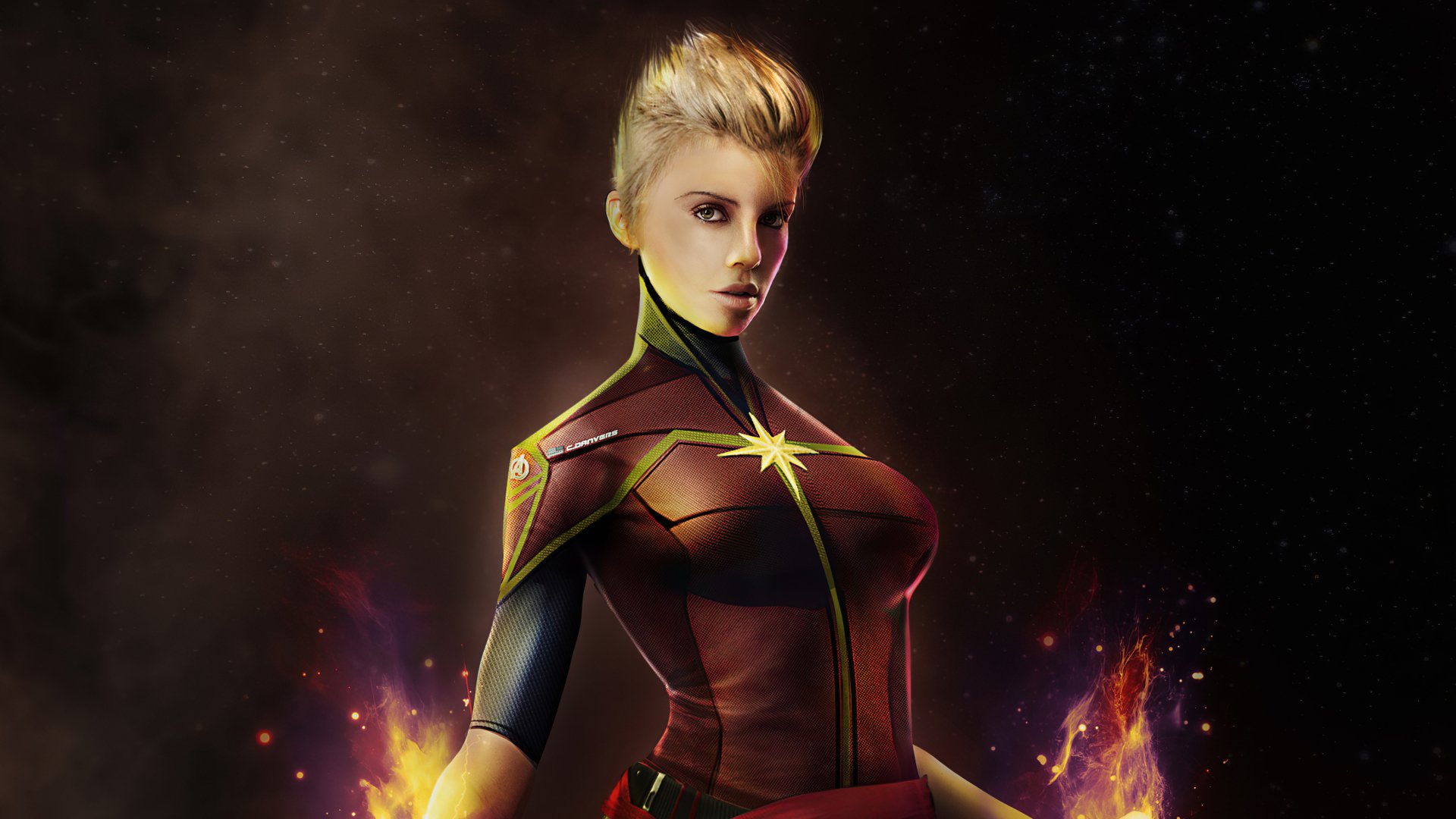 Download Comic Captain Marvel HD Wallpaper by Andrew Seto