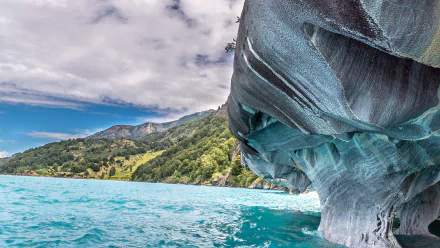  View from under the stone island in Patagonia - Chile