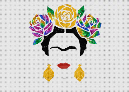 glitter minimalist portrait woman Frida Kahlo HD Desktop Wallpaper | Background Image