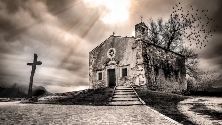 sepia religious church HD Desktop Wallpaper | Background Image