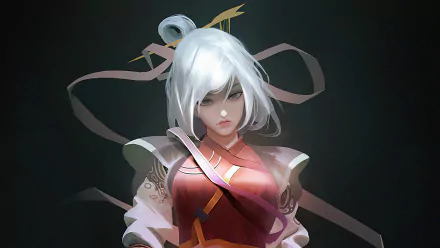 white hair fantasy woman HD Desktop Wallpaper | Background Image