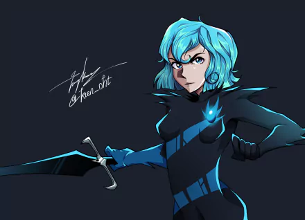 blue eyes blue hair sword Tangled Cassandra (Tangled) TV Show Tangled: The Series HD Desktop Wallpaper | Background Image