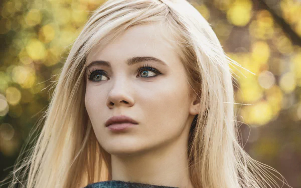 bokeh blonde English actress Celebrity Freya Allan HD Desktop Wallpaper | Background Image