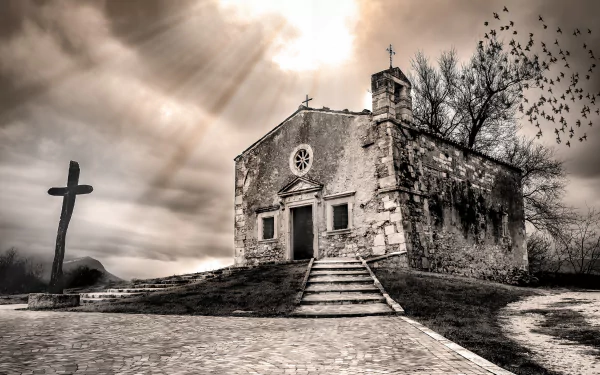 sepia religious church HD Desktop Wallpaper | Background Image