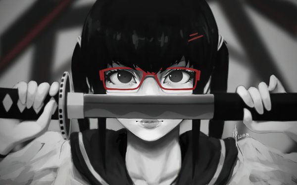Anime Original Katana Glasses HD Wallpaper | Background Image
