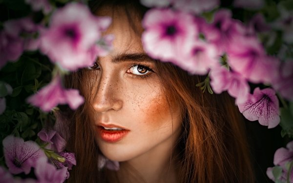 Women Model Redhead Face Brown Eyes HD Wallpaper | Background Image