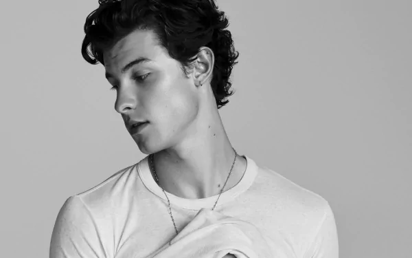 Black & White Canadian singer music Shawn Mendes HD Desktop Wallpaper | Background Image