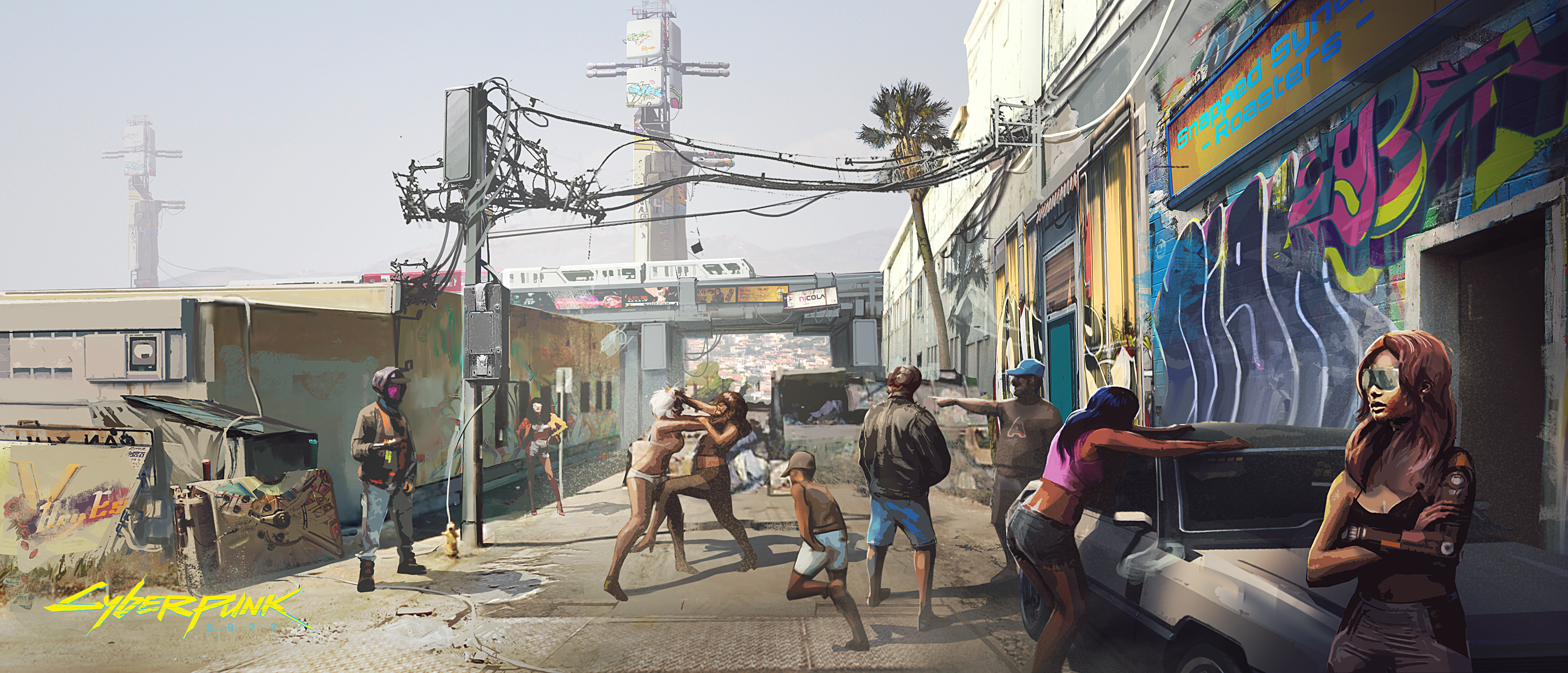 Cyberpunk 2077 HD: Urban Life in Neon Shadows | 4000x1718