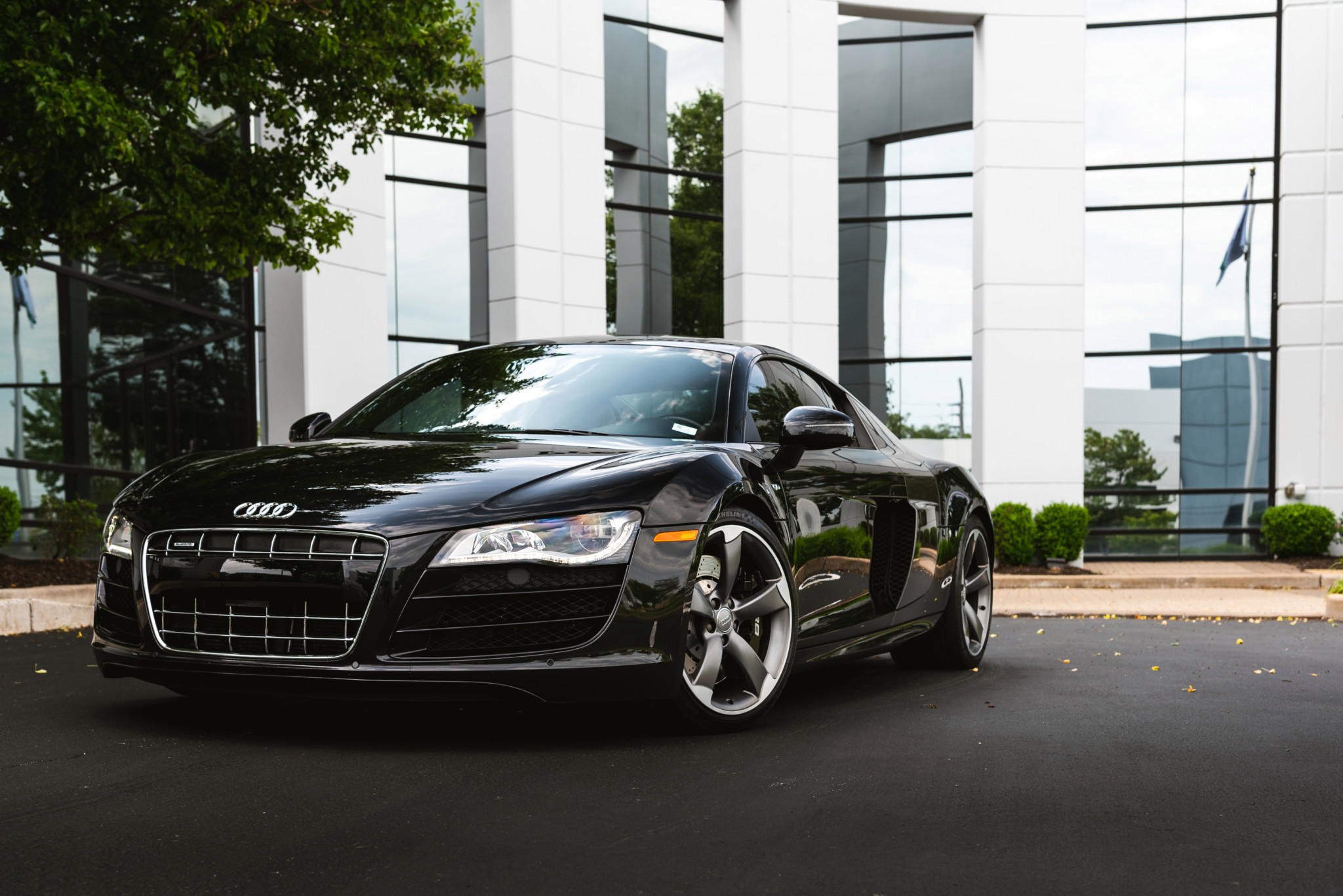 Download Car Black Car Vehicle Audi R8 V10 HD Wallpaper