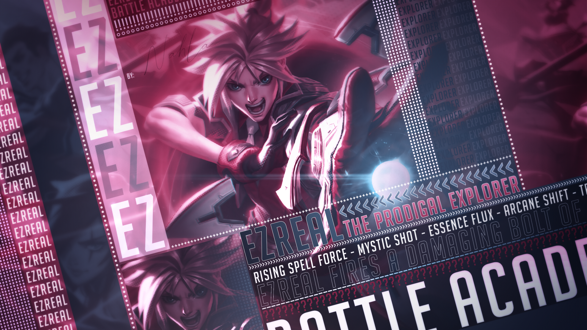 4K Ultra HD desktop wallpaper featuring Ezreal, the Prodigal Explorer from League of Legends, showcasing dynamic artwork and vibrant gaming visuals.