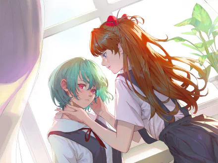 Rei Ayanami Asuka Langley Sohryu Anime Neon Genesis Evangelion HD Desktop Wallpaper | Background Image