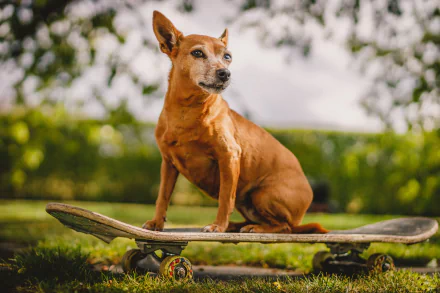 skateboard depth of field Animal dog HD Desktop Wallpaper | Background Image