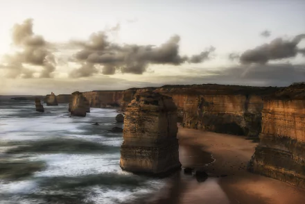 coast cliff beach Australia nature The Twelve Apostles HD Desktop Wallpaper | Background Image