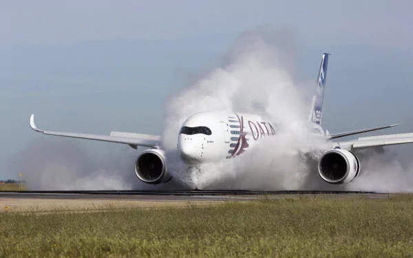 Airbus A350 XWB MSN004 successfully undertakes water ingestion tests at Istres, France