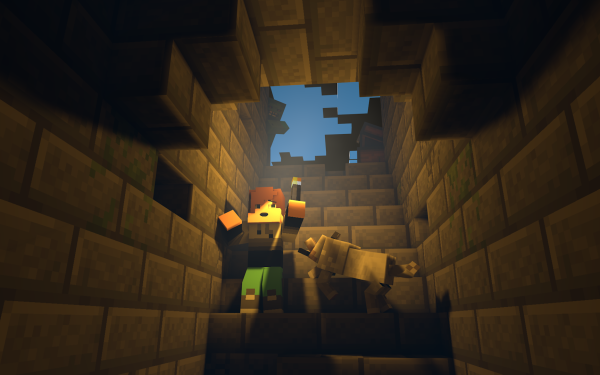 Video Game Minecraft Dog Cave Night Zombie HD Wallpaper | Background Image