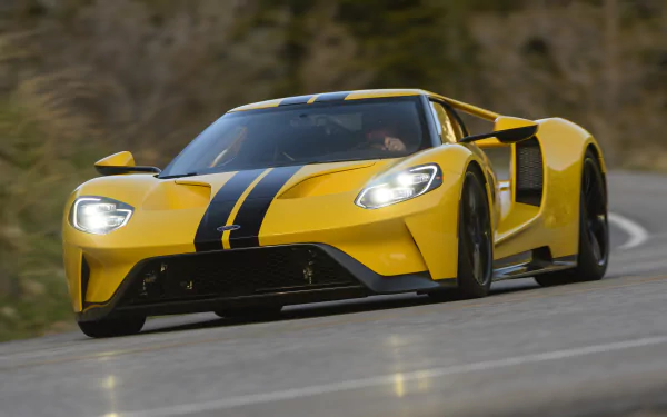 yellow car Ford vehicle Ford GT HD Desktop Wallpaper | Background Image
