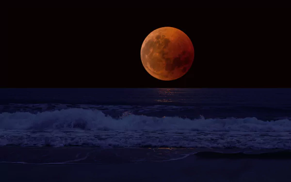  Blood Moon near the Horizon