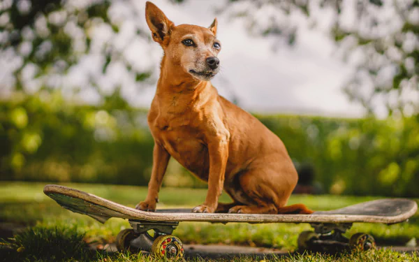 skateboard depth of field Animal dog HD Desktop Wallpaper | Background Image
