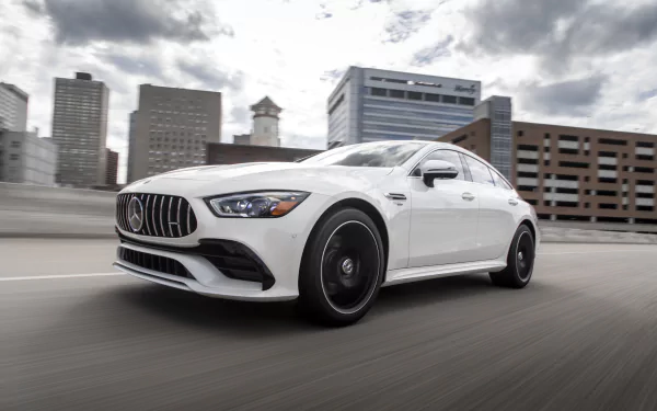 white car car Mercedes-AMG Mercedes-AMG GT 43 vehicle Mercedes-AMG GT HD Desktop Wallpaper | Background Image