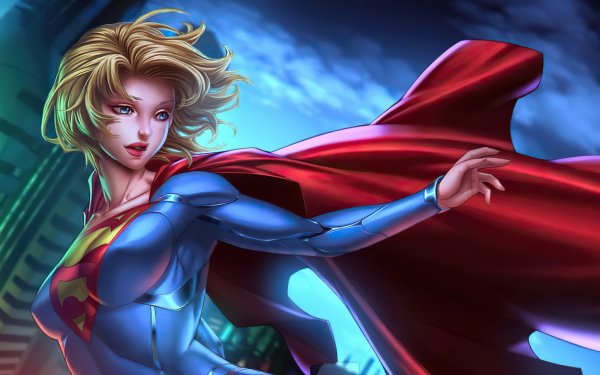 Comics Supergirl Superman Blue Eyes Blonde Short Hair DC Comics HD Wallpaper | Background Image