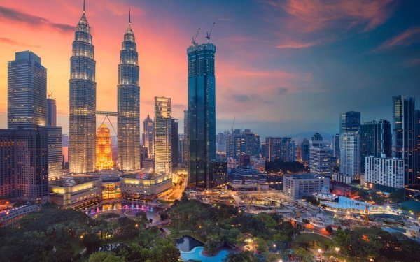 Man Made Kuala Lumpur Cities Malaysia Night Skyscraper Building City Petronas Towers HD Wallpaper | Background Image