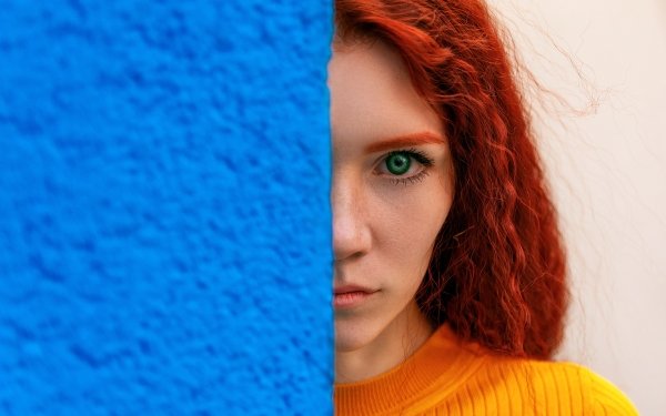 Women Mood Redhead Green Eyes Wall HD Wallpaper | Background Image